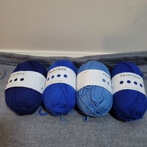 Paintbox Yarns Wool Mix Aran Blue Yarn Set 100g Each Craft Art Hobby
